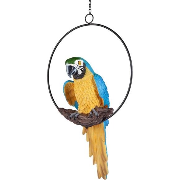 Design Toscano Polly in Paradise Parrot Hanging Bird Ring Perch Indoor/Outdoor - Picture 6 of 7